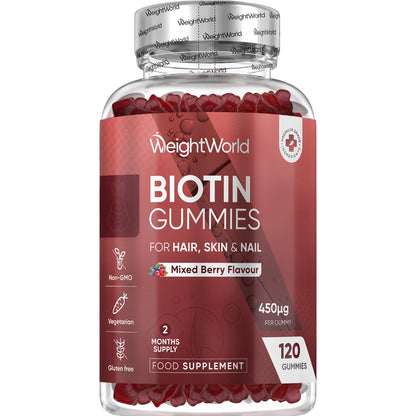 biotin-gummies-for-hair-skin-and-nails-450mcg-pt-front